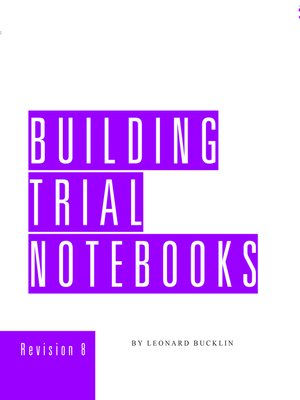 cover image of Building Trial Notebooks